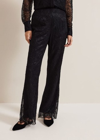 Phase Eight Livana Lace Trousers Black Australia | JR3096452